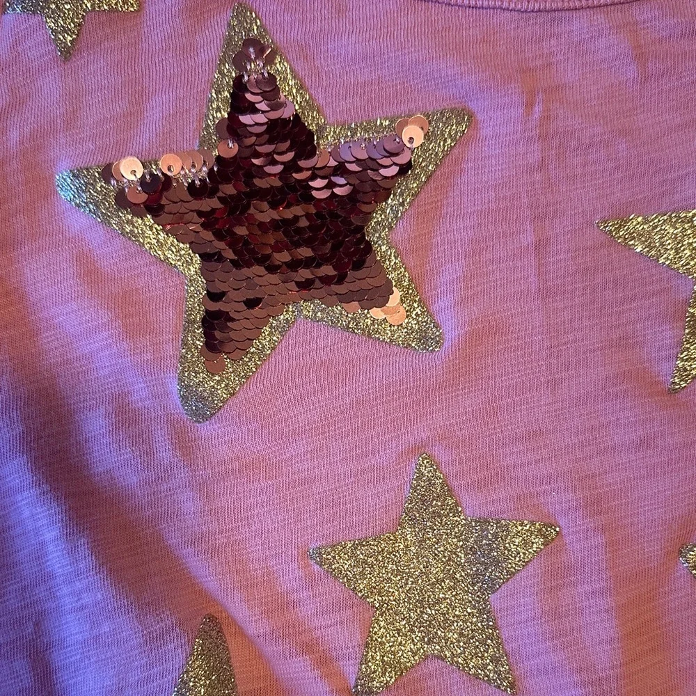 Crewcuts Pink Long Sleeve Shirt with Gold Star Accents